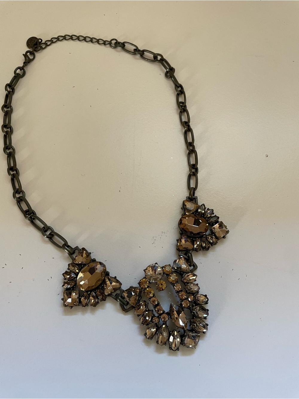 Statement Brown Crystal Cluster Necklace